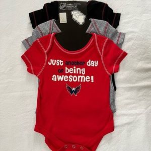 3-pk Washington Caps baby onsies